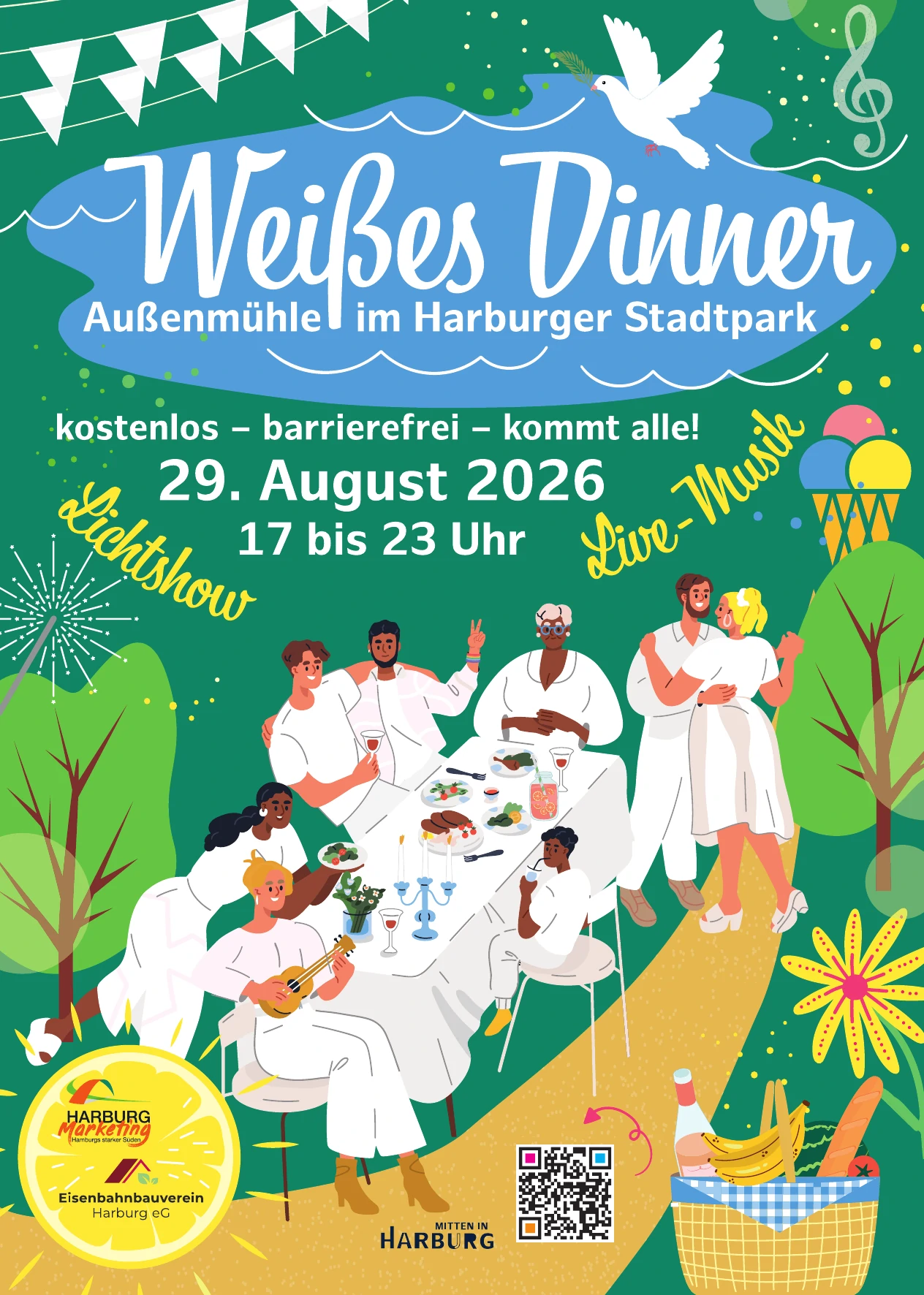 Weisses-Dinner Harburg räumt auf
