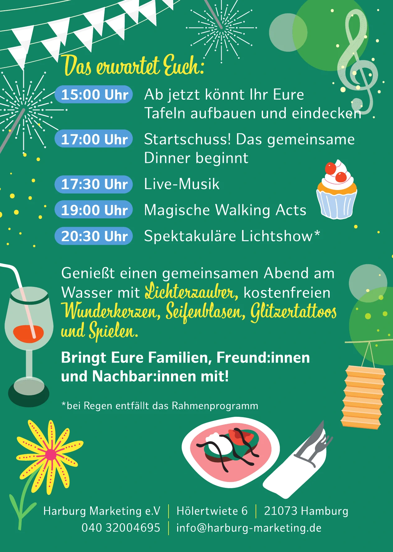 Weisses-Dinner Harburg räumt auf